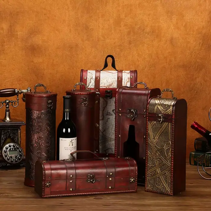 Boîte à vin en bois de Style Antique