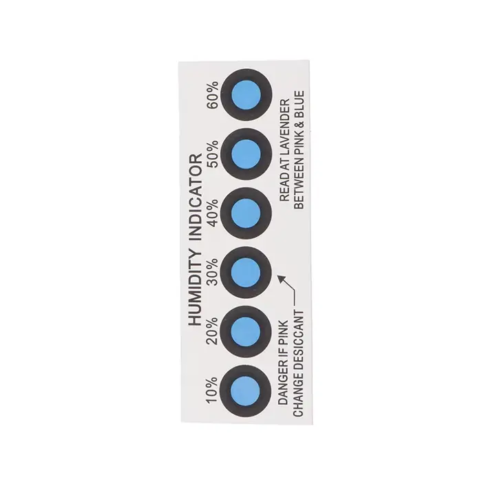 Carte indicatrice d'humidité pour tester l'humidité dans les conteneurs fermés, carte de test 10%-60