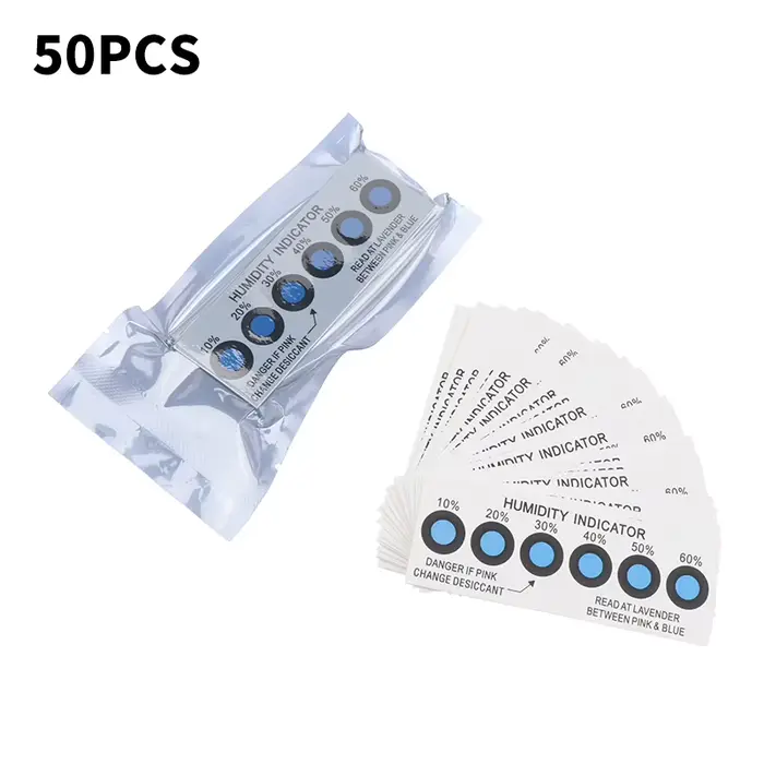 Carte indicatrice d'humidité pour tester l'humidité dans les conteneurs fermés, carte de test 10%-60%, carte d'humidité bleue à six points