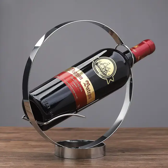 Casier à vin rond en fer rétro créatif