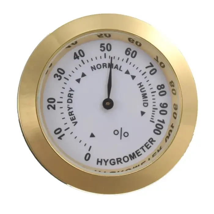 Hygromètre analogique 37mm, humidimètre, cigare, tabac, jauge d'humidité et lentille en verre pour h