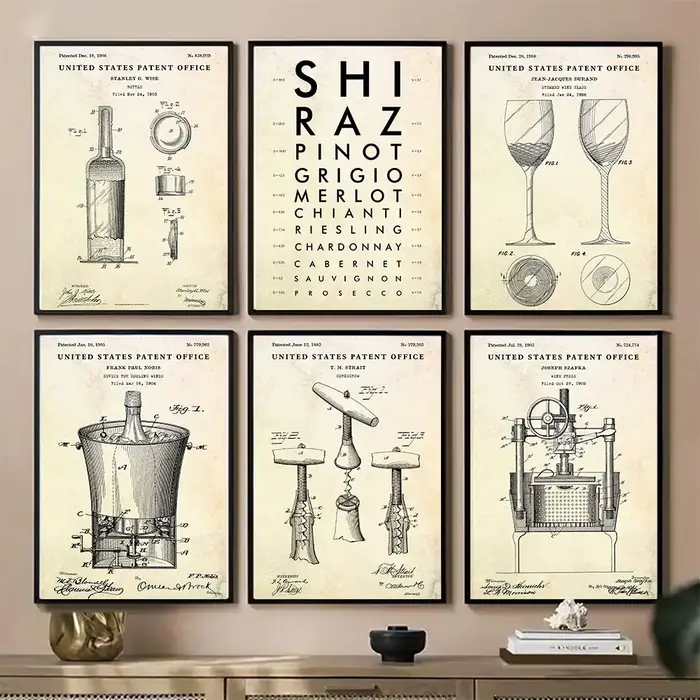 Affiche de brevet de vin Vintage