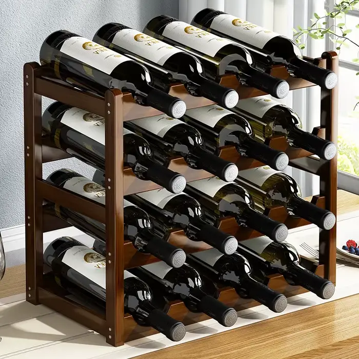 Présentoir à vin rouge en bambou