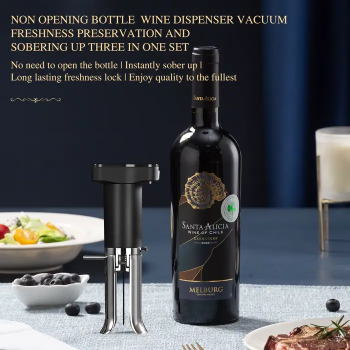 Système de conservation du vin avec joint sous vide pour garder le vin frais