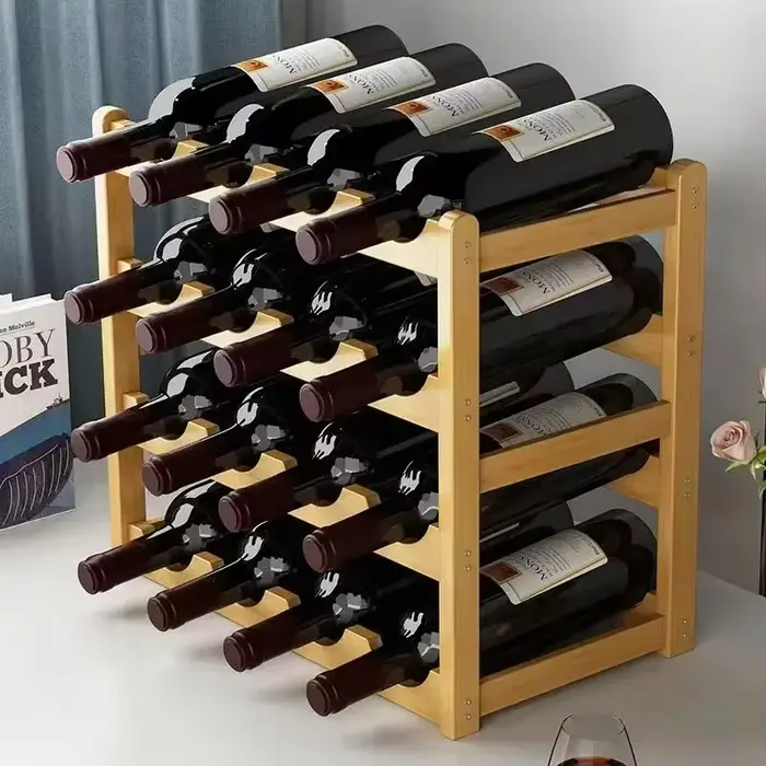 Red WineRack Décoration Grille domestique Présentoir à vin Table Crémaillère à bouteilles de vin créative Armoire à vin simple Assemble StorageRack