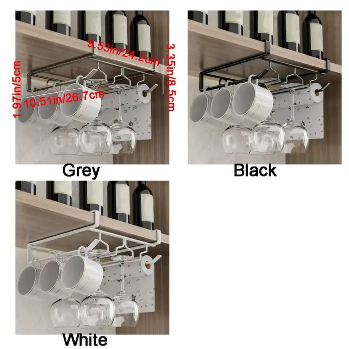 Support à verres à vin inversés en acier au carbone