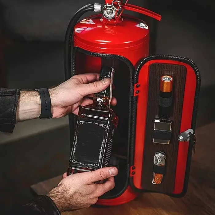 Armoire à vin créative portable noir/rouge