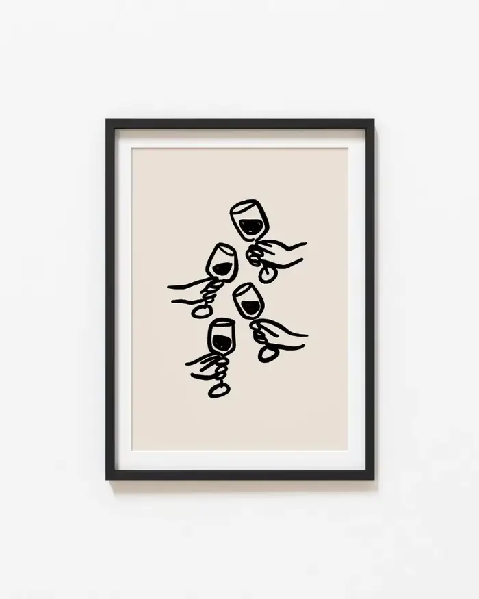 Verre à vin alcool affiche verre à vin alcool abstrait toile impression affiche mur Art décoration p