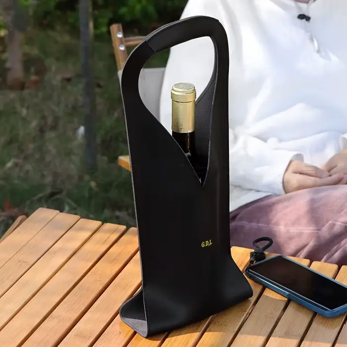 Sacs à vin en cuir de luxe avec lettres personnalisées