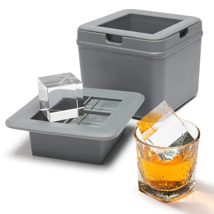 Refroidisseurs de Vin pour Whisky, 4 Grands Carrés en Clip Clair, Machine à Glaçons, étiez ération F