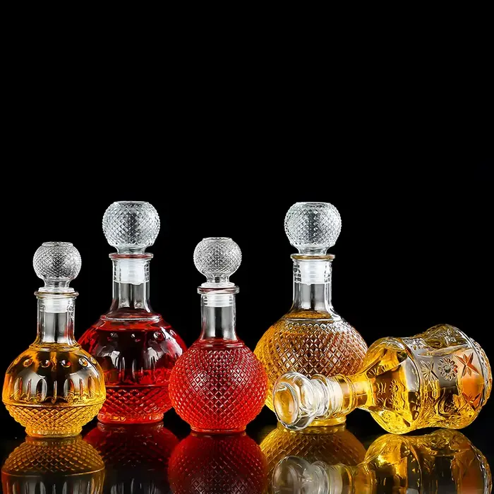 Bouteille de vin en verre de 1000ml, carafe à vin en boule créative, verres