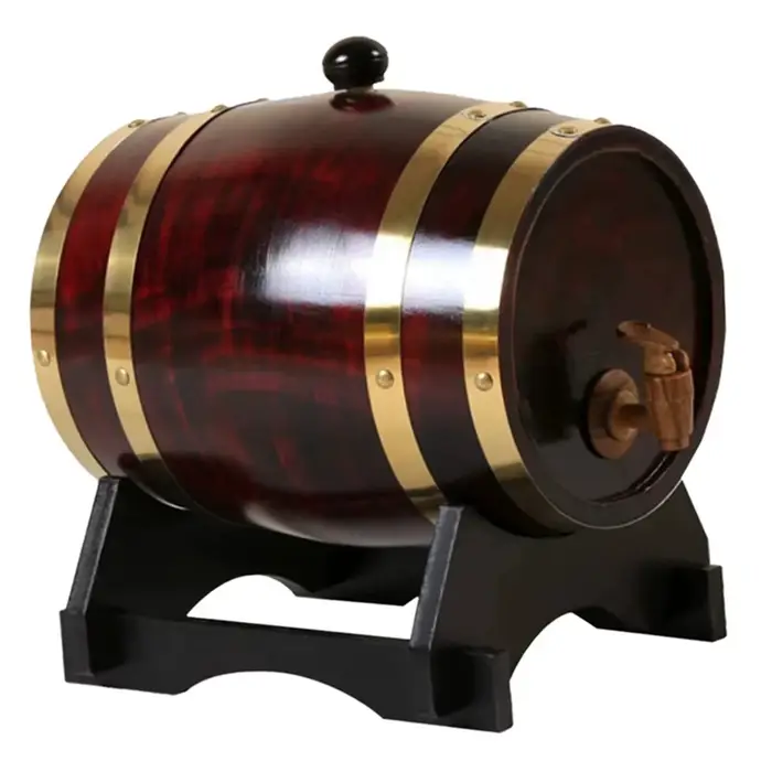 Nouveau Baril à Vin en Bois 1L/1.5L/3L, Baril de Chêne Vintage pour la Brasserie, Accessoires de Bra
