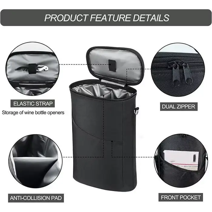 Sac isotherme souple pour bouteille de vin